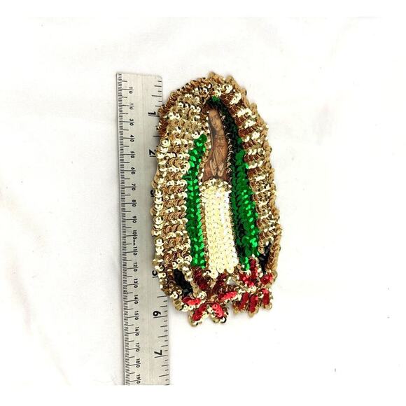 Our Lady Of Guadalupe Sequined Sewing Patch Applique Embellishment 4"x6.5" - Picture 2 of 8